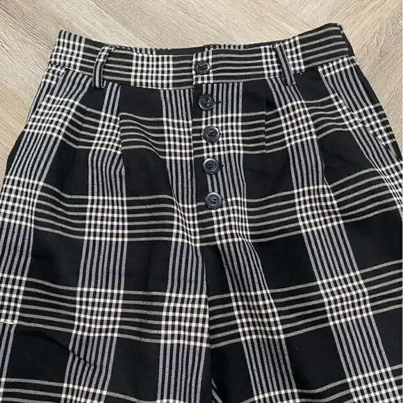 Forever 21 High Waisted Plaid Trouser Pant Size S - Picture 2 of 5